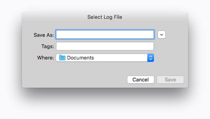 Prompt to save the log file